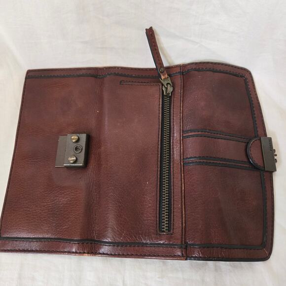 Vintage Fossil Tri-Fold Brown Leather Wallet SL2946 Long Live Vintage *read* - Picture 5 of 15